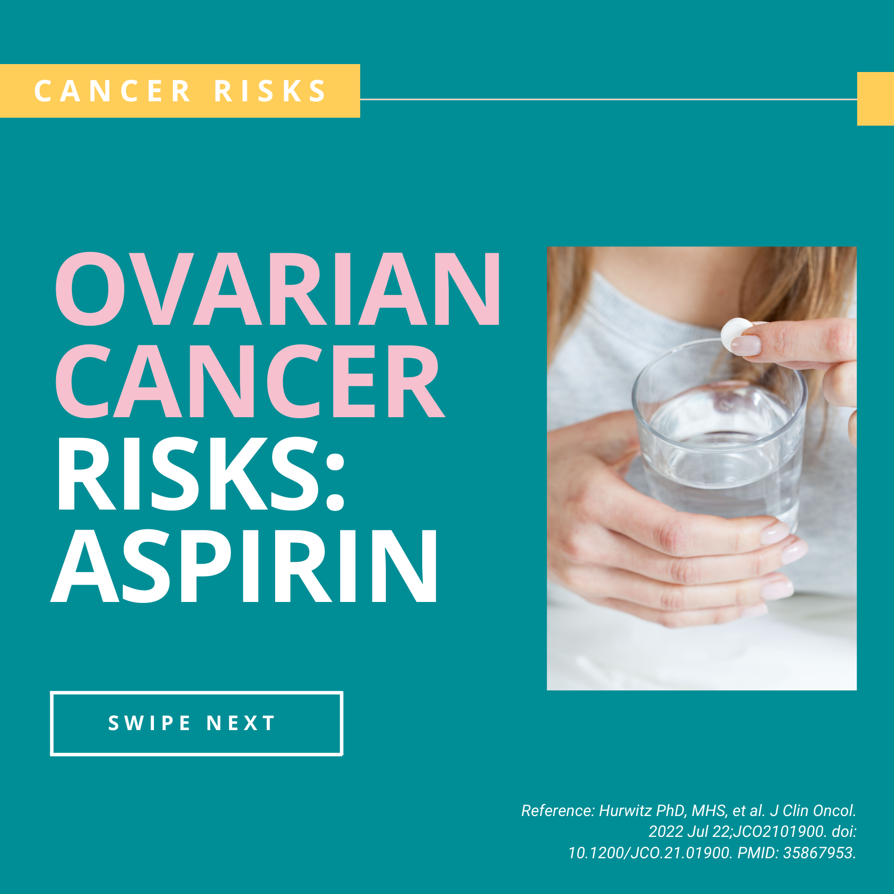 ICARE Social Media Post August 2022 Ovarian Cancer Risks Aspirin